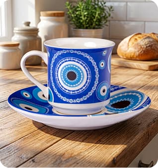 Evil Eye Porcelain Cups