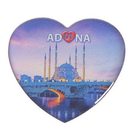 Toptan Adana Temalı Myros Kalp Magnet 65x60 mm - 6