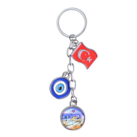 Adana Themed Metal Evil Eye Enamel Keychain - 2