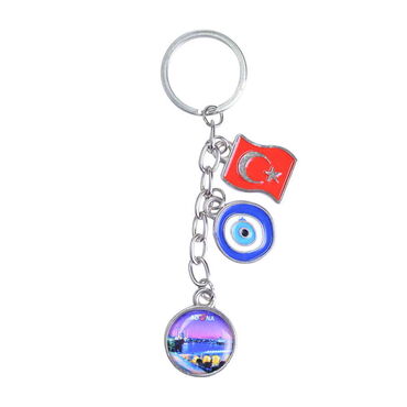 Adana Themed Metal Evil Eye Enamel Keychain - 5