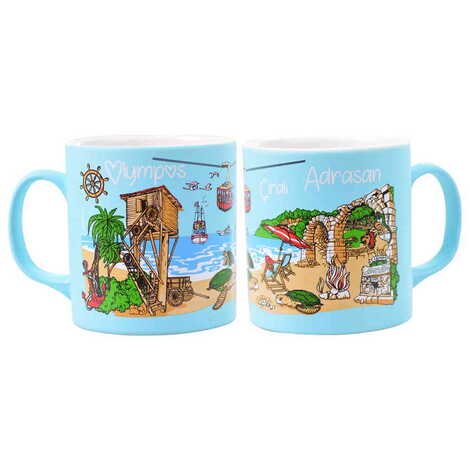 Adrasan Themed Customised Serigraphy Printed Ceramic Mug 82x90 mm - 5