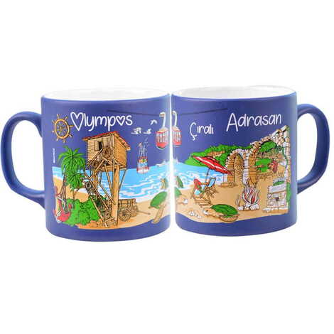 Adrasan Themed Customised Serigraphy Printed Ceramic Mug 82x90 mm - 6