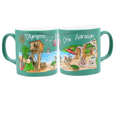 Adrasan Themed Customised Serigraphy Printed Ceramic Mug 82x90 mm - 7