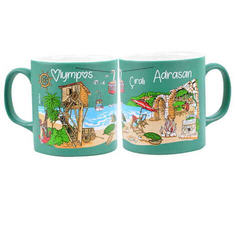 Adrasan Themed Customised Serigraphy Printed Ceramic Mug 82x90 mm - 7