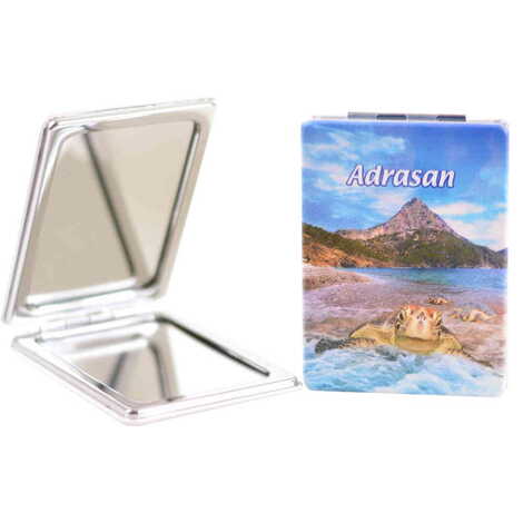 Adrasan Themed Customised Uv Printed Rectangle Compact Mirror 85x62x11 mm - 5