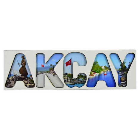 Akcay Themed Wooden Customised City Name Letter Souvenir Fridge Magnet - 5