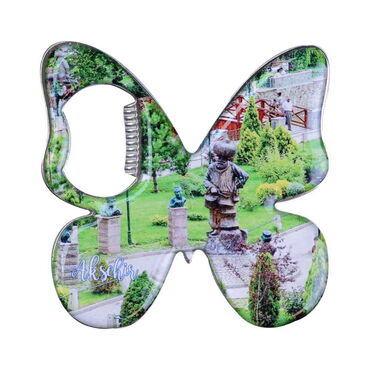 Aksehir Themed Butterfly Shaped Metal Magnetic Bottle Opener 70x70 mm - 6