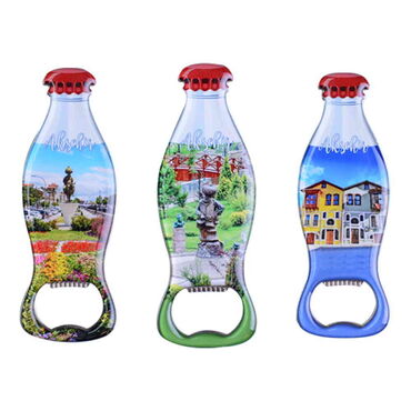 Aksehir Themed Coke Bottle Shaped Metal Magnetic Bottle Opener 120x41 mm - 2