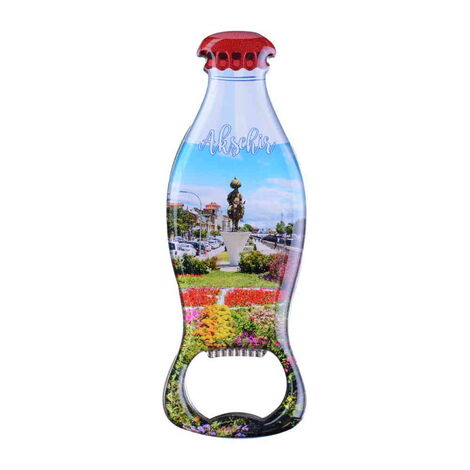 Aksehir Themed Coke Bottle Shaped Metal Magnetic Bottle Opener 120x41 mm - 4