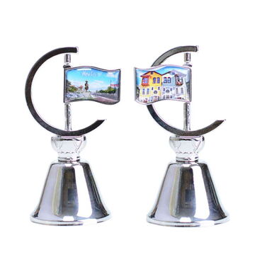 Aksehir Themed Collectible Souvenir Double Face Metal Spinner Flag Bell 44x96 mm - 5