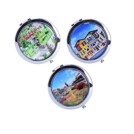 Aksehir Themed Customised Metal Epoxy Travel Make Up Compact Mirror 70x11 mm - 4