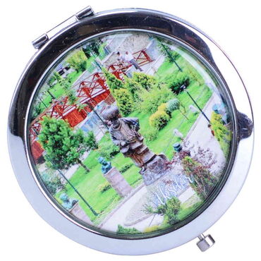 Aksehir Themed Customised Metal Epoxy Travel Make Up Compact Mirror 70x11 mm - 7