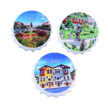 Aksehir Themed Customised UV Printed Bottle Cap Shaped Plastic Base Bottle Opener 58x15 mm - 3