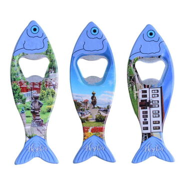 Aksehir Themed Customised UV Printed Fish Shape Printed Plastic Base Bottle Opener 42x130 mm - 3