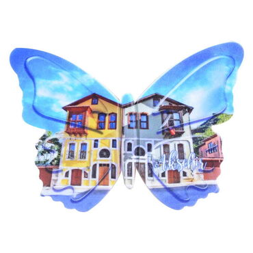 Aksehir Themed Customised UV Printed Plastic Base Butterfly Shaped Fridge Magnet 80x58 mm - 4