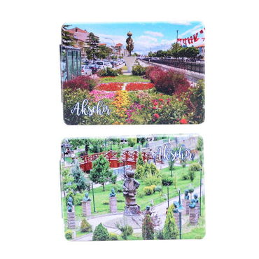 Aksehir Themed Customised Uv Printed Rectangle Compact Mirror 85x62x11 mm - 3