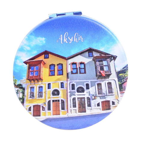 Aksehir Themed Customised Uv Printed Round Compact Mirror 72x11 mm - 7