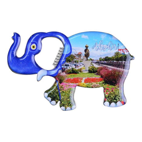 Aksehir Themed Elephant Shaped Metal Magnetic Bottle Opener 98x61 mm - 5