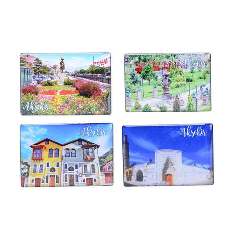 Aksehir Themed Epoxy Dome Rectangle Souvenir Fridge Magnet 80x55 cm - 3