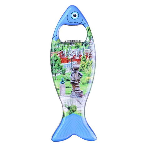 Aksehir Themed Fish Shaped Metal Magnetic Bottle Opener 120x43 mm - 4