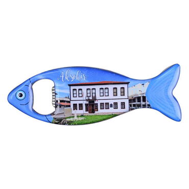 Aksehir Themed Fish Shaped Metal Magnetic Bottle Opener 120x43 mm - 5