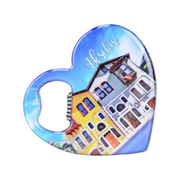 Aksehir Themed Heart Shaped Metal Magnetic Bottle Opener 85x76 mm - 5