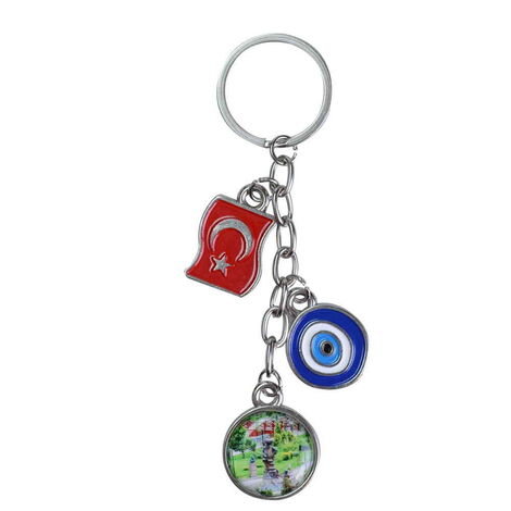 Aksehir Themed Metal Evil Eye Enamel Keychain - 4