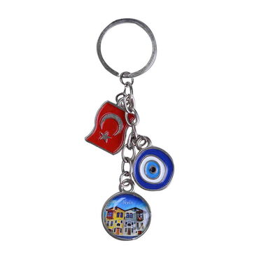 Aksehir Themed Metal Evil Eye Enamel Keychain - 5