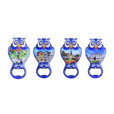 Aksehir Themed Owl Shaped Metal Magnetic Bottle Opener 88x47 mm - 3