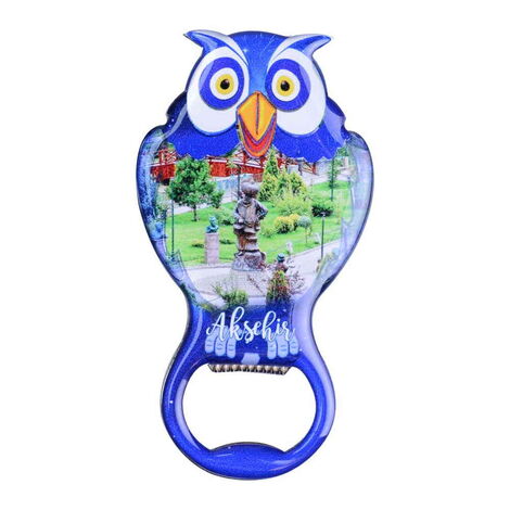 Aksehir Themed Owl Shaped Metal Magnetic Bottle Opener 88x47 mm - 6