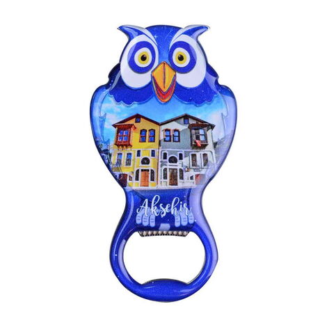 Aksehir Themed Owl Shaped Metal Magnetic Bottle Opener 88x47 mm - 7