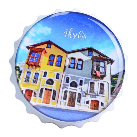 Aksehir Themed Round Cap Shaped Magnetic Bottle Opener 63x15 mm - 4