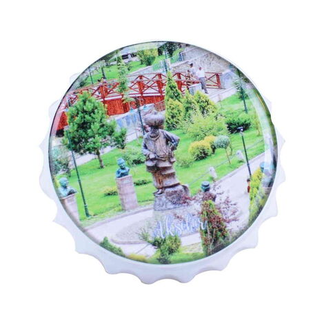 Aksehir Themed Round Cap Shaped Magnetic Bottle Opener 63x15 mm - 5