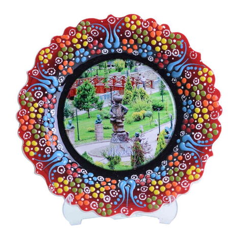 Aksehir Themed Turkish Ceramic Plate With Epoxy 12 Cm - 5