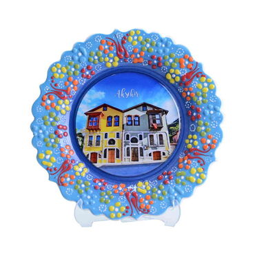 Aksehir Themed Turkish Ceramic Plate With Epoxy 12 Cm - 6