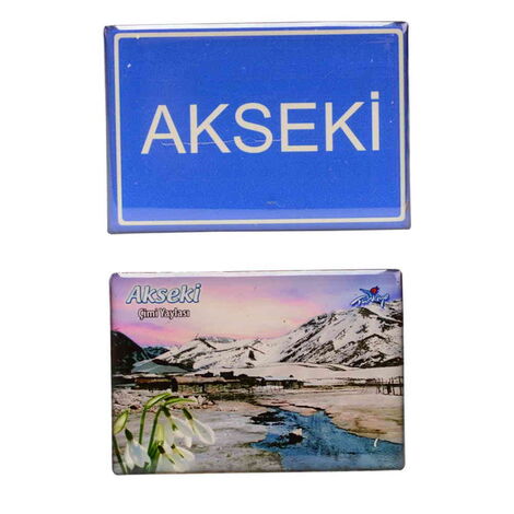 Akseki Themed Epoxy Dome Rectangle Souvenir Fridge Magnet 80x55 cm - 4