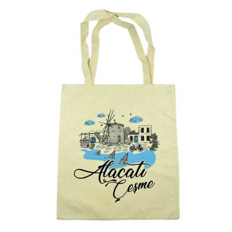 Alacati Region Themed Customised Colorful Shopping Tote Bag 450x350 mm - 3