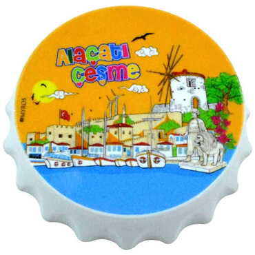 Alacati Region Themed Customised UV Printed Bottle Cap Shaped Plastic Base Bottle Opener 58x15 mm - 5