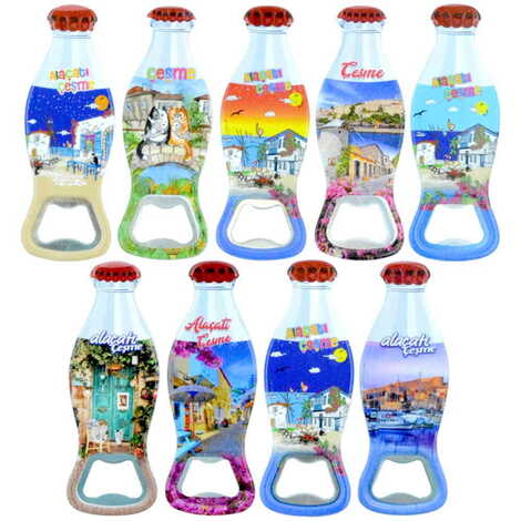 Alacati Region Themed Customised Uv Printed Coca Cola Bottle Shape Plastic Base Bottle Opener 42x120 mm - 3