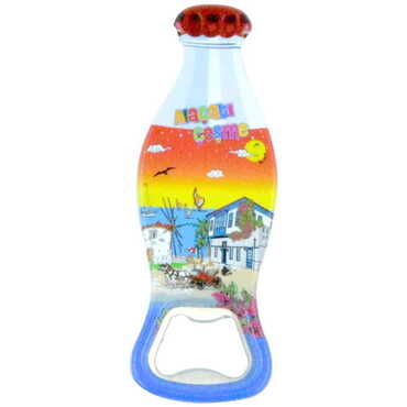 Alacati Region Themed Customised Uv Printed Coca Cola Bottle Shape Plastic Base Bottle Opener 42x120 mm - 5