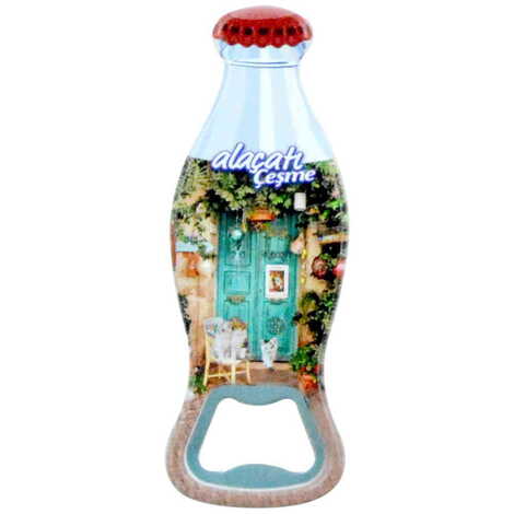 Alacati Region Themed Customised Uv Printed Coca Cola Bottle Shape Plastic Base Bottle Opener 42x120 mm - 10