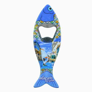 Alacati Region Themed Customised UV Printed Fish Shape Printed Plastic Base Bottle Opener 42x130 mm - 4