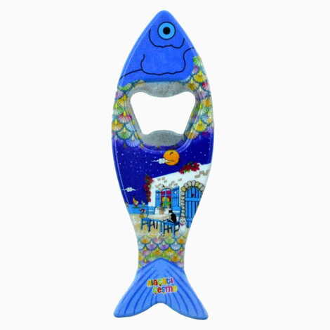 Alacati Region Themed Customised UV Printed Fish Shape Printed Plastic Base Bottle Opener 42x130 mm - 5