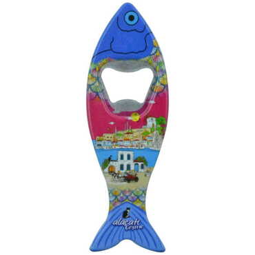 Alacati Region Themed Customised UV Printed Fish Shape Printed Plastic Base Bottle Opener 42x130 mm - 6