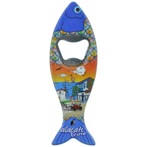 Alacati Region Themed Customised UV Printed Fish Shape Printed Plastic Base Bottle Opener 42x130 mm - 7