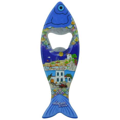 Alacati Region Themed Customised UV Printed Fish Shape Printed Plastic Base Bottle Opener 42x130 mm - 8