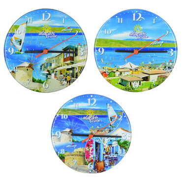 Alacati Region Themed Epoxy Wall Clock Home Decoration 20 Cm - 3