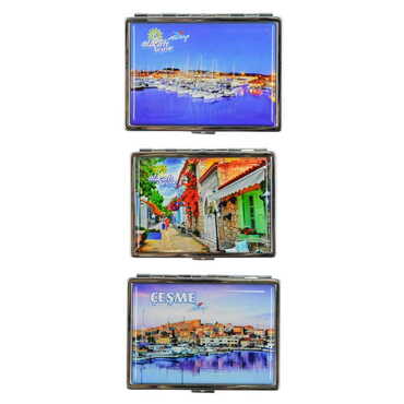 Alacati Region Themed Metal Cigarette Case 103x80x11 mm - 5