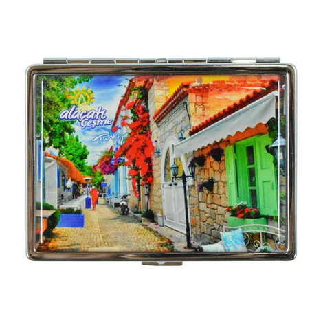 Alacati Region Themed Metal Cigarette Case 103x80x11 mm - 7