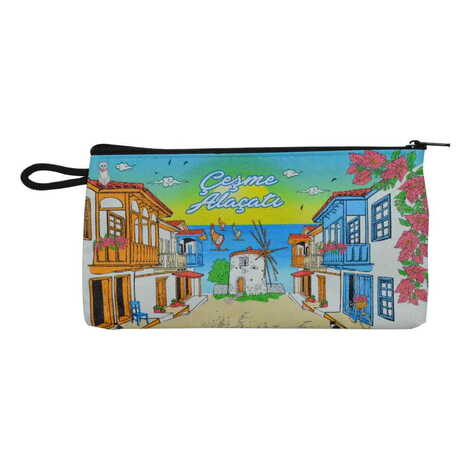 Alacati Region Themed Turkish Woven Wallet 183x97x8 mm - 8